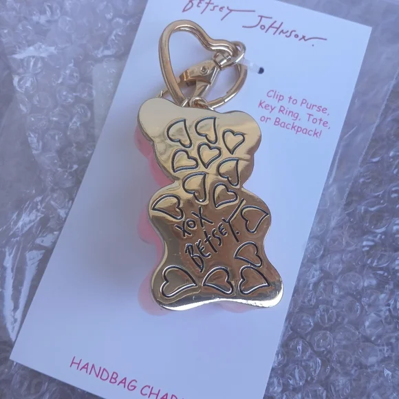 NWT Betsey Johnson Pink Gummy Bear Handbag Charm - Picture 7 of 8